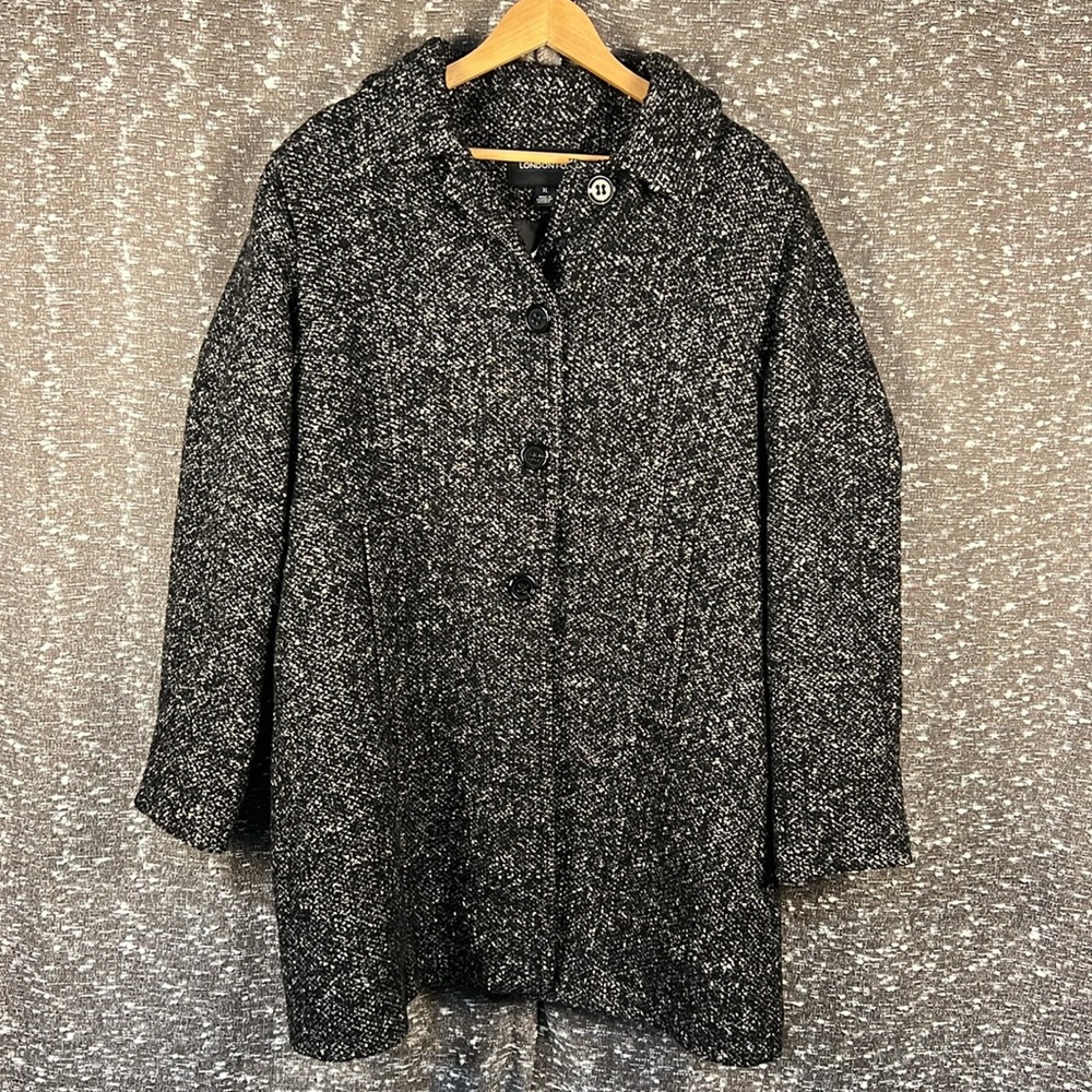 London‎ Fog Women's Wool Blend Tweed Jacket Size XL